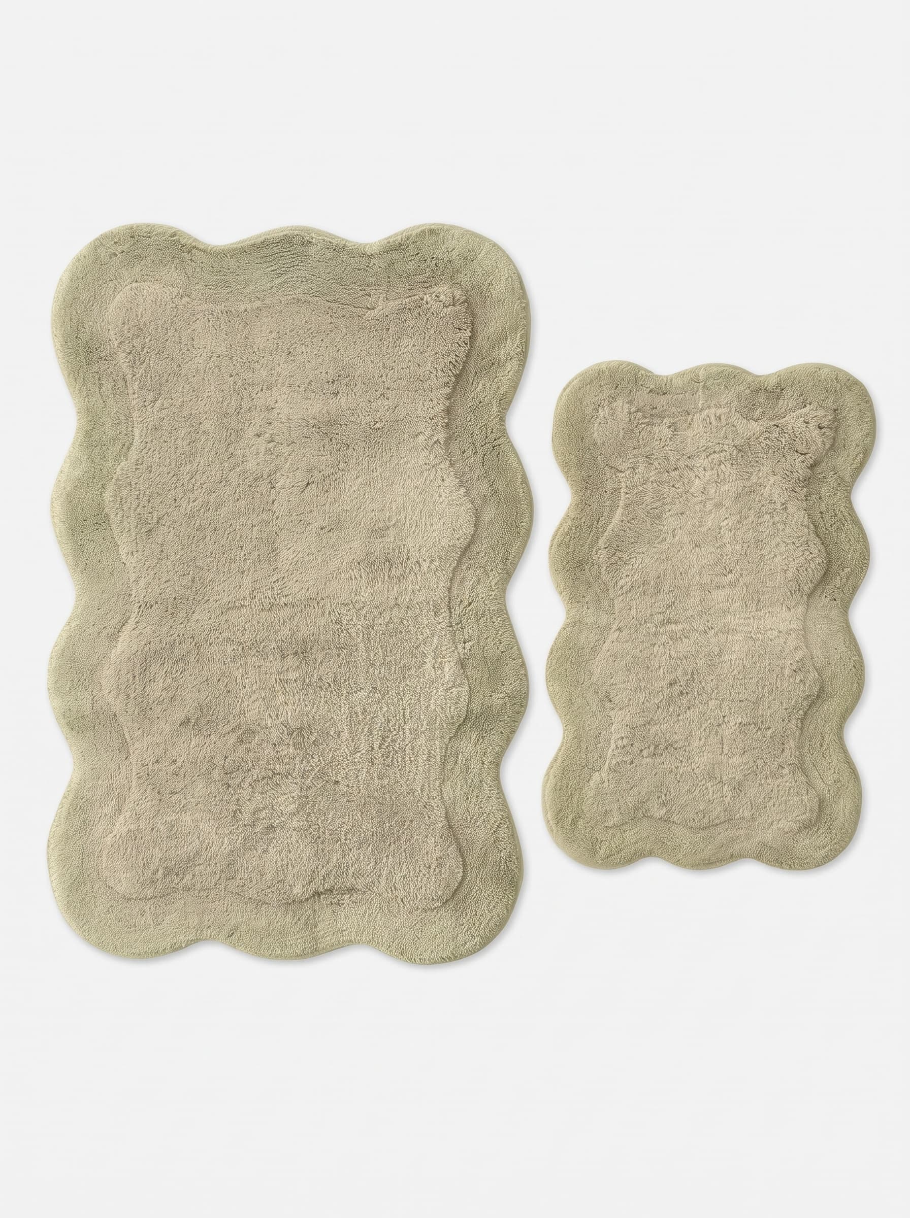 EcoCotton Sare 2li Banyo Paspas Seti çeyizlik banyo paspas setleri (Açık Gri) - 4. görsel