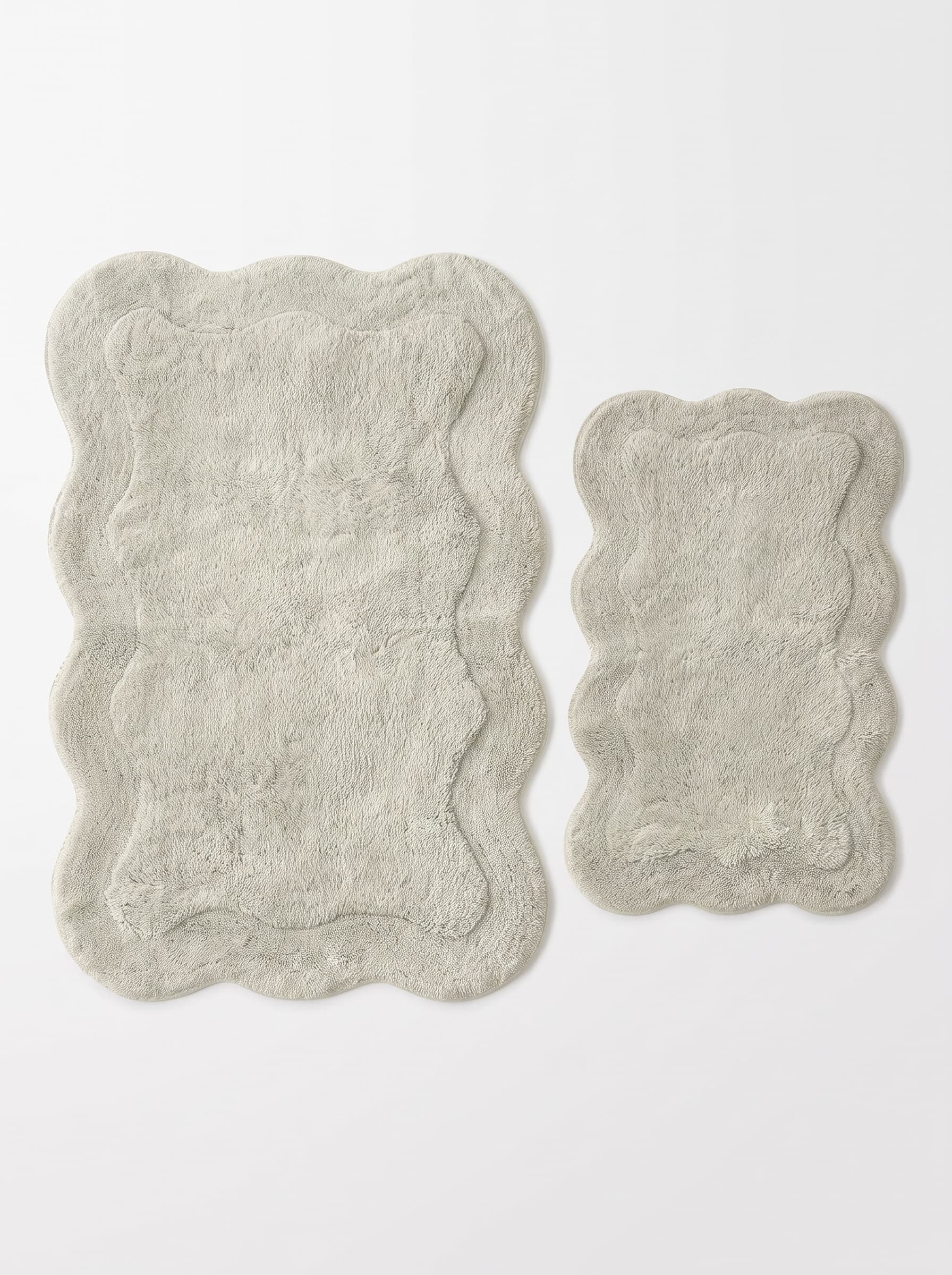 EcoCotton Sare 2li Banyo Paspas Seti çeyizlik banyo paspas setleri (Açık Gri) - 3. görsel