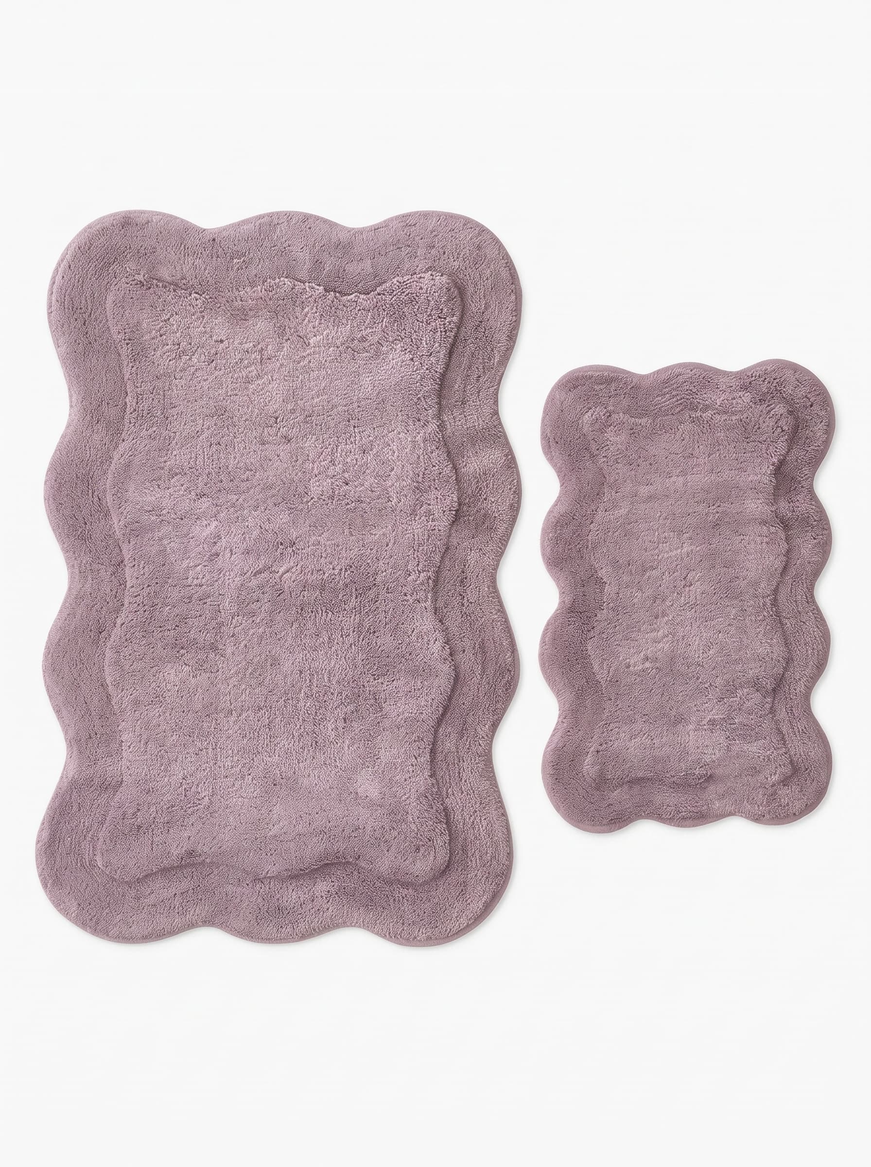 EcoCotton Sare 2li Banyo Paspas Seti çeyizlik banyo paspas setleri (Açık Gri) - 2. görsel